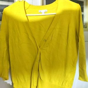 Women's cardigans quarter length yellow and pink